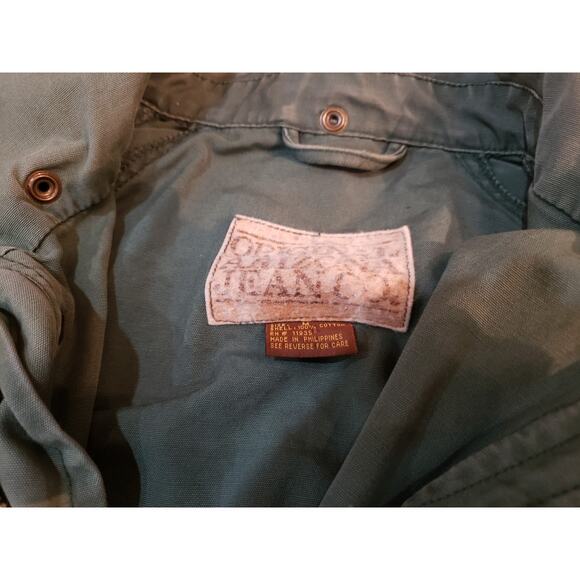 Vintage 90's Arizona Jean Company Green Barn Jacket Military Style Cotton Medium - Picture 7 of 7